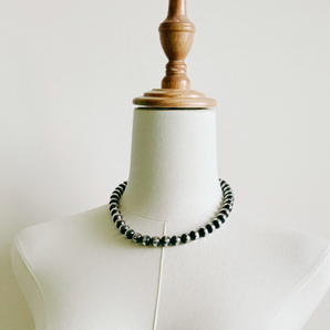 Necklace / 10㎜ 45㎝ /oxidized ナバホパールBy-エリッカニコラスビゲイ