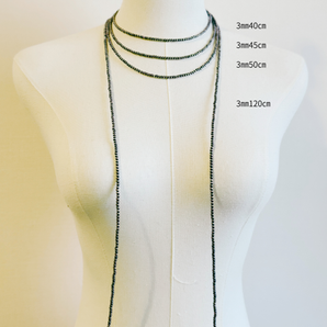 Necklace / 3㎜ 120㎝ /oxidizedナバホパールBy-エリッカニコラスビゲイ